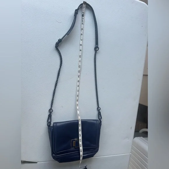 Steve Madden Blue Magenta Chain Crossbody Handbag - Picture 13 of 15